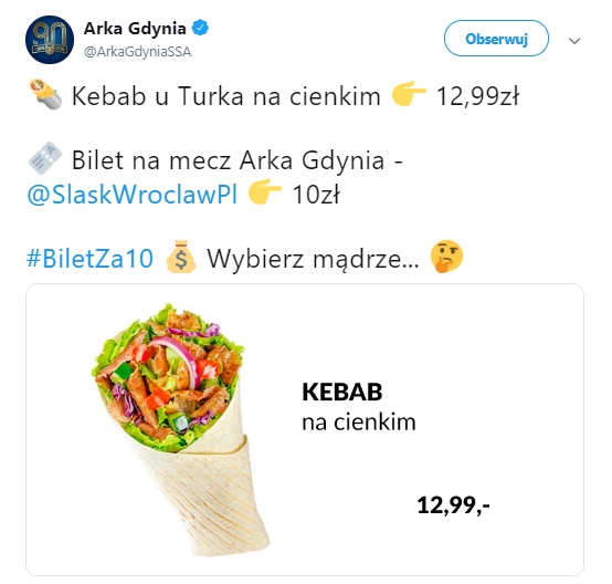 Tak Arka Gdynia zachęca kibiców do kupna biletów... xD